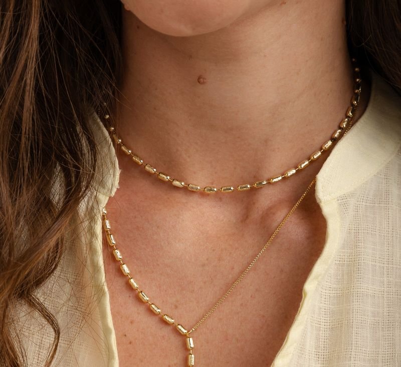 Choker Palitinhos- Banhado A Ouro 18k