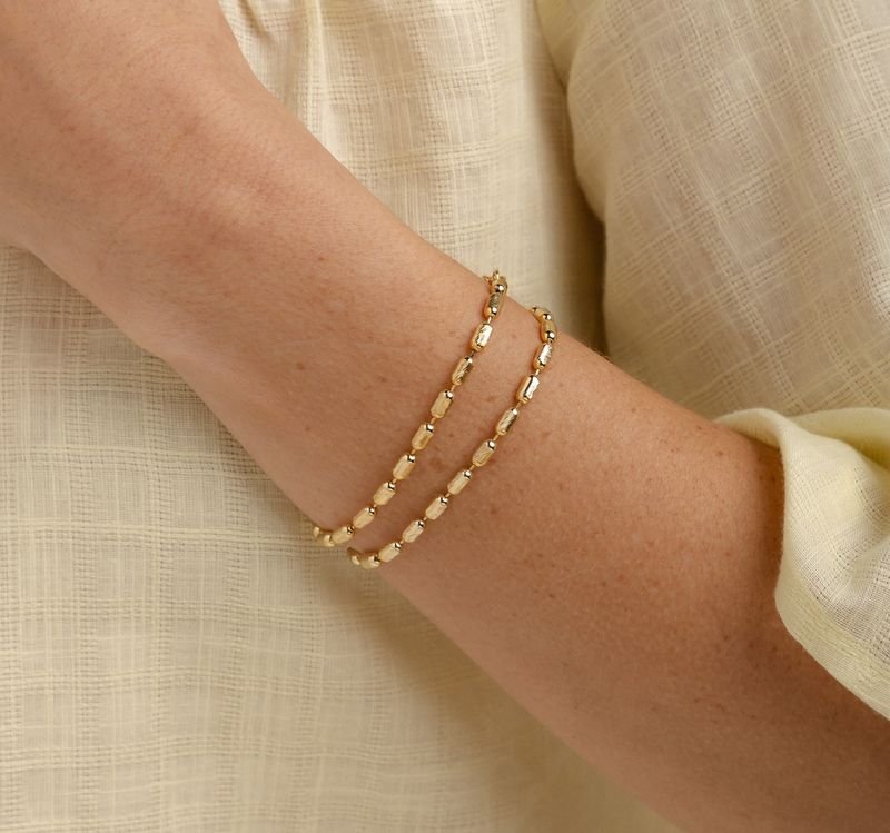 Pulseira Palitinhos- Banhado A Ouro 18k