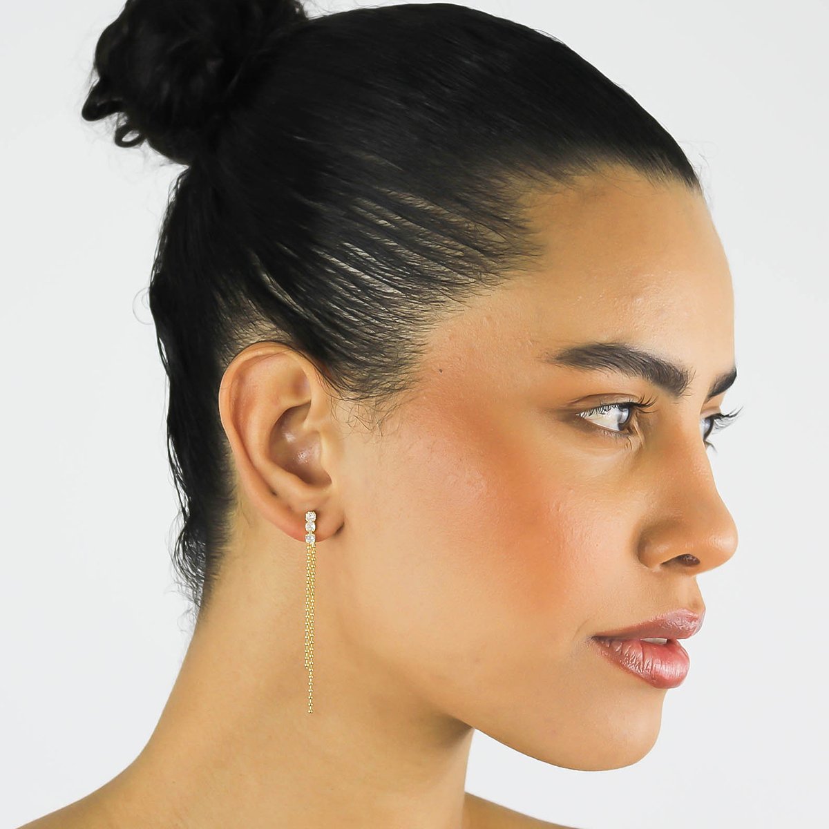 Brinco Corrente Bolinha- Banhado A Ouro 18k