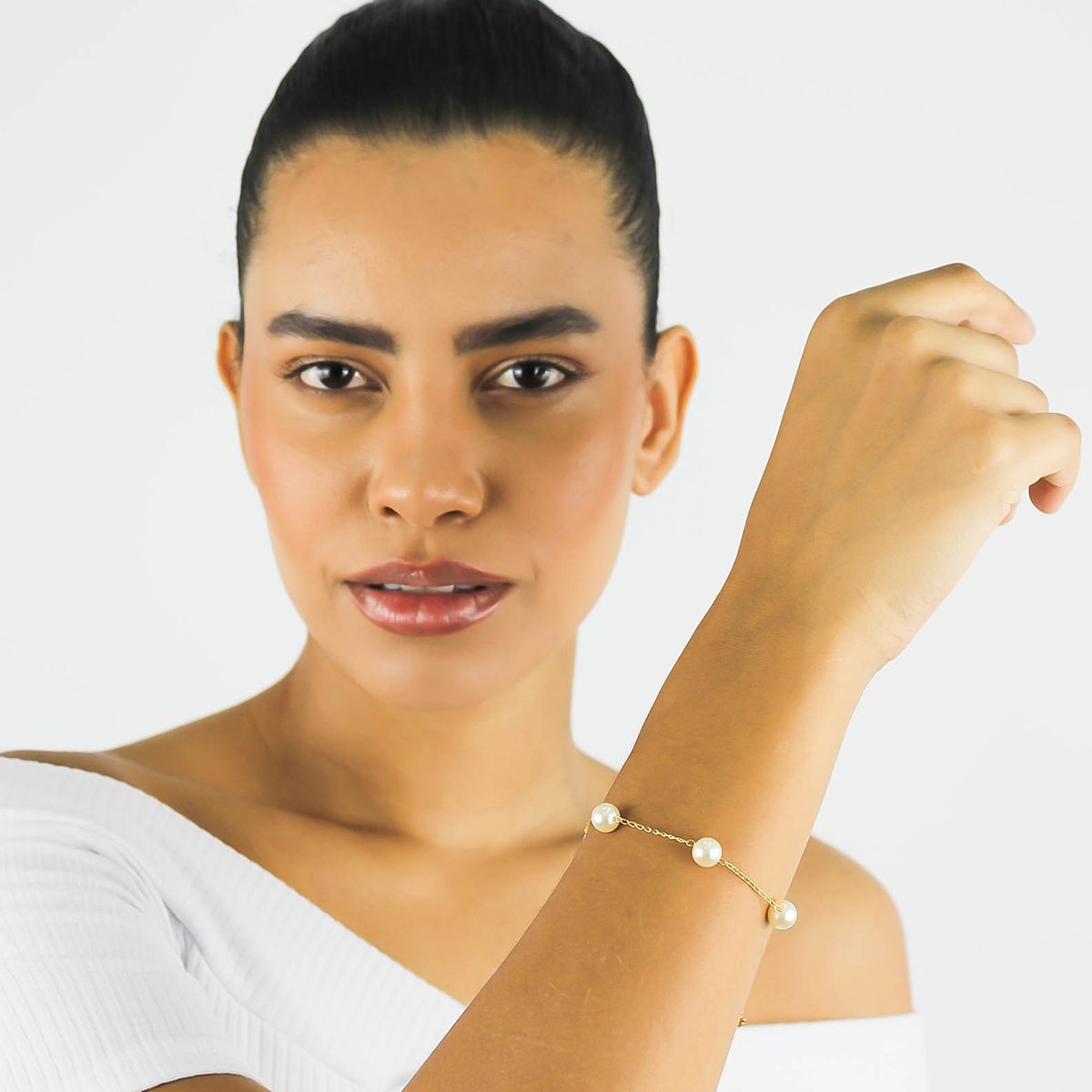 Pulseira Pérolas- Banhado A Ouro 18k