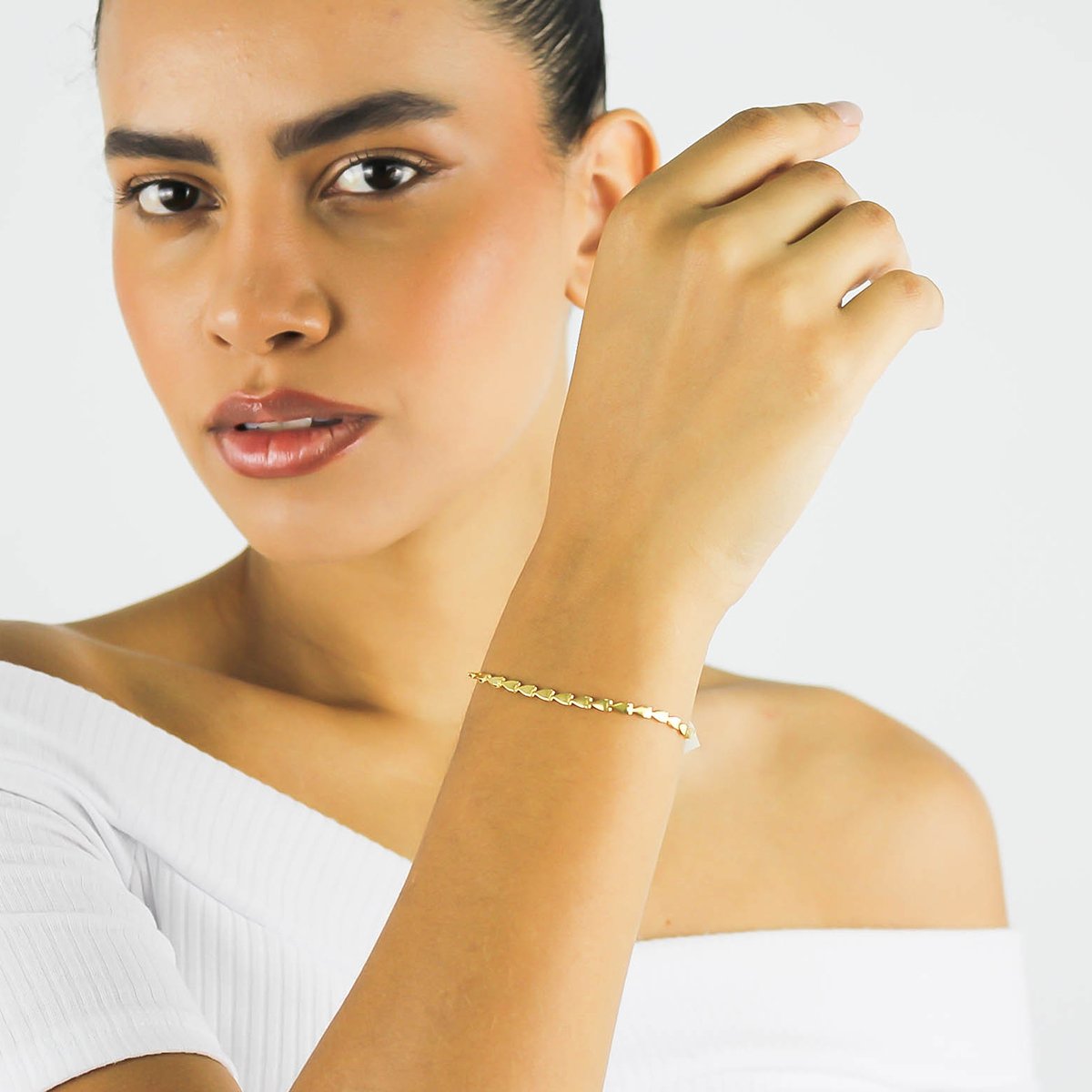 Pulseira Gota Espelhada- Banhado Em Ouro 18k