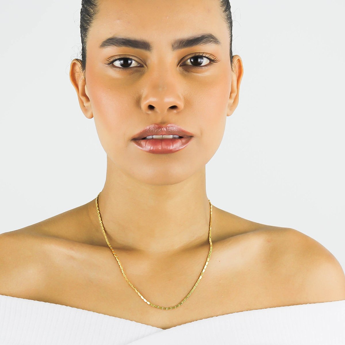 Gargantilha Em Gomos- Banhado A Ouro 18k