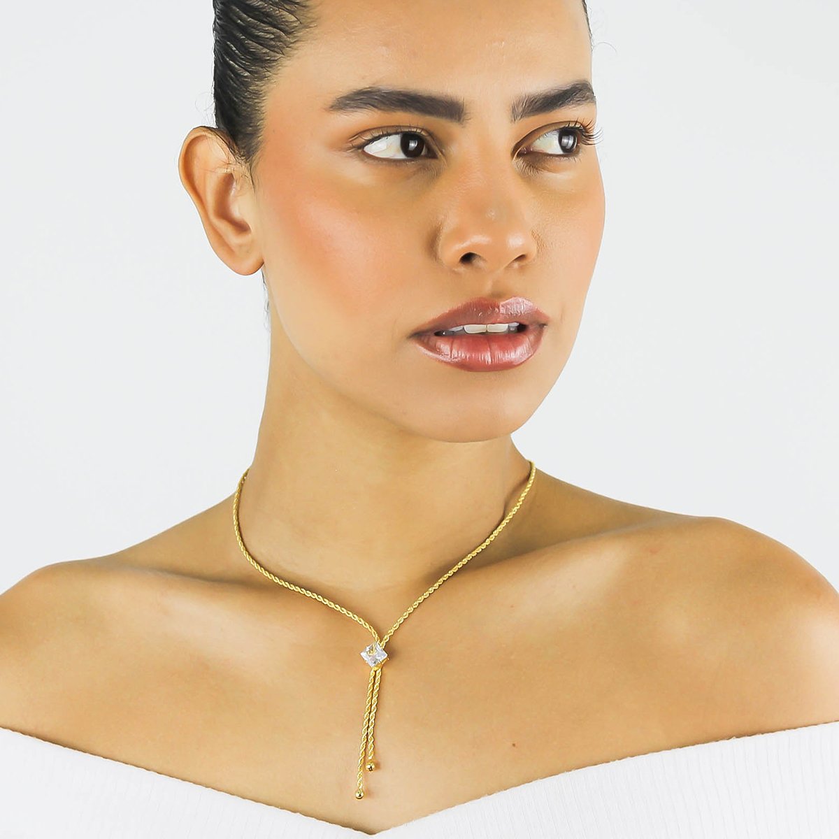 Gargantilha Cordão Baiano Com Zircônia- Banhado A Ouro 18k