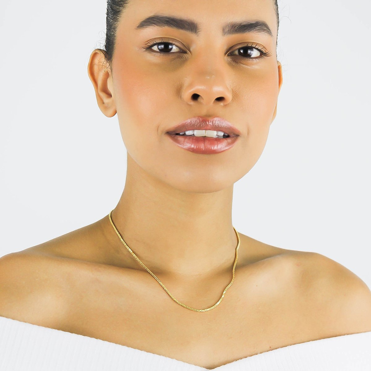 Gargantilha Piastrine- Banhado A Ouro 18k