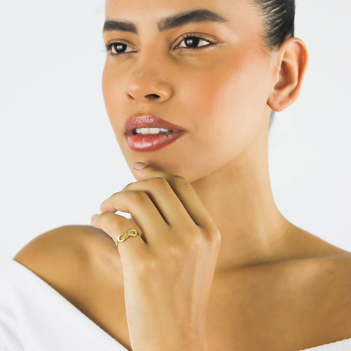 Anel De Falange Infinito - Banhado A Ouro 18k