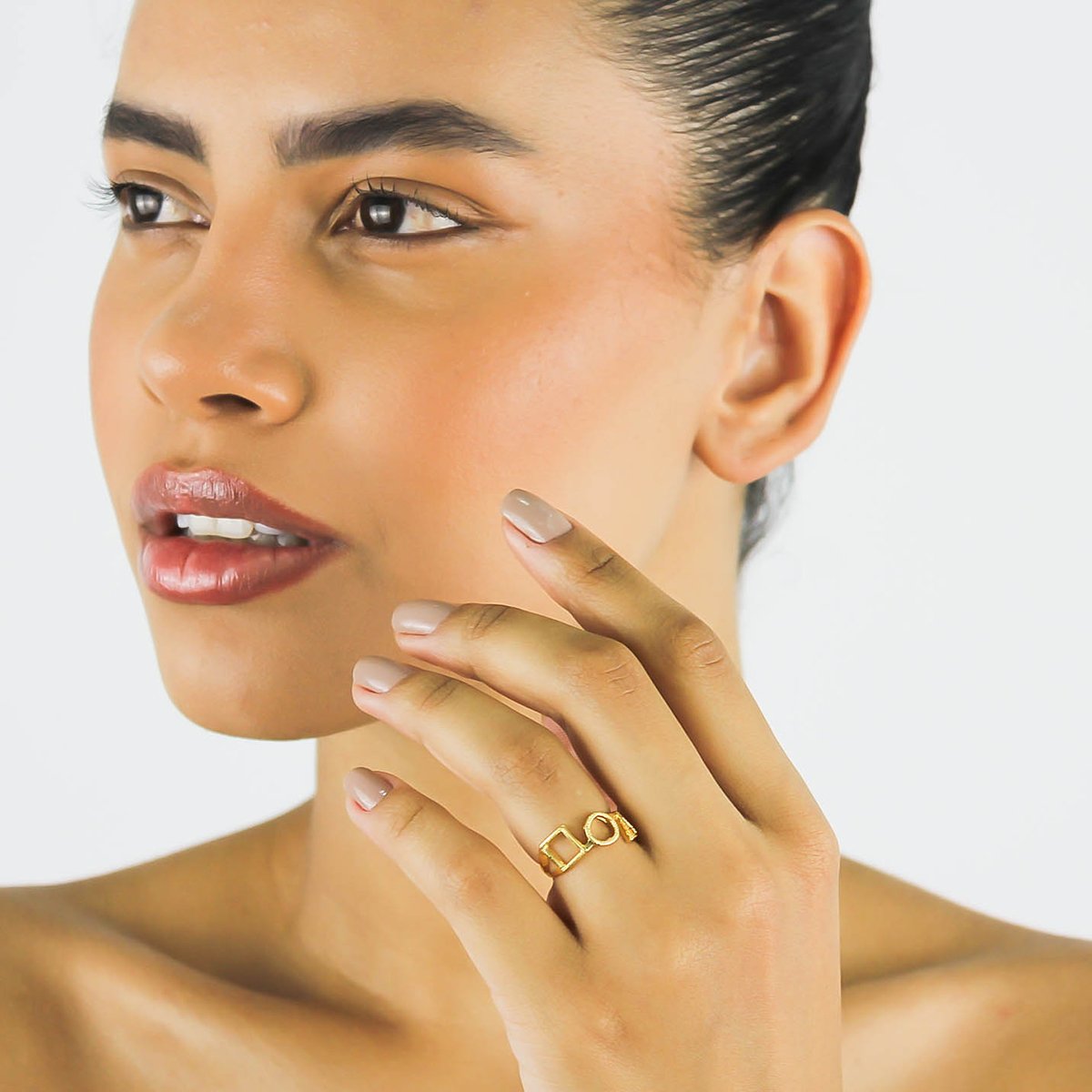 Anel De Falange Formas Geométricas- Banhado A Ouro 18k