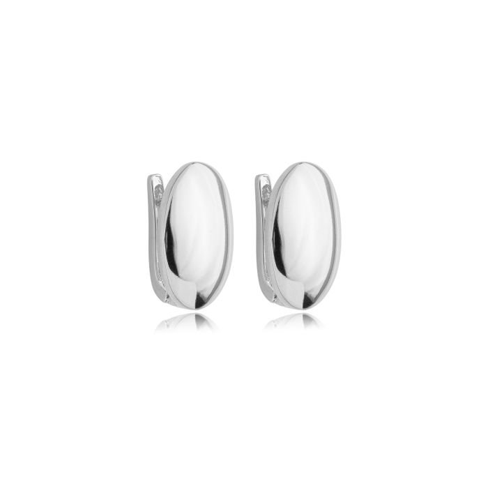 Brinco Oval Click - Banhado Em Ouro Ou Prata