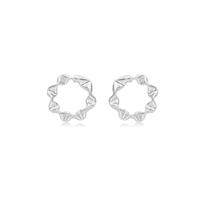 Brinco Circular Ondulado - Banhado Em Ouro Ou Prata