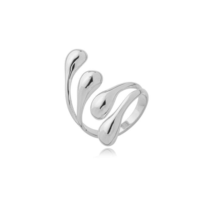 Anel Regulável Gotas - Banhado Em Ouro Ou Prata